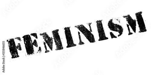 Feminism rubber stamp. Grunge design with dust scratches. Effects can be easily removed for a clean, crisp look. Color is easily changed.