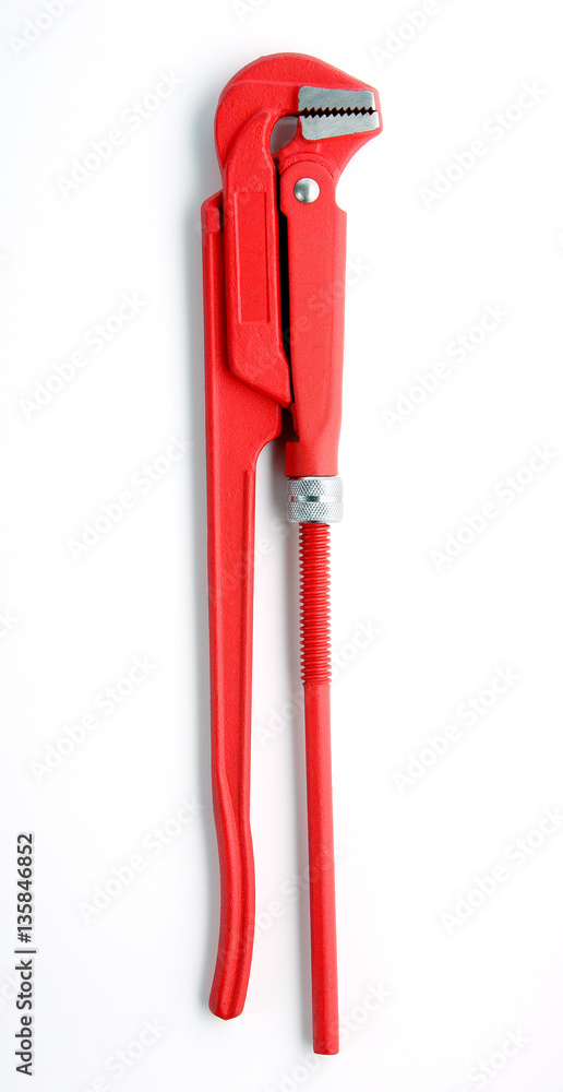 Red fitter key isolated on white Red fitter key isolated on white