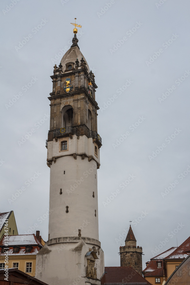 Tower in the historic part of Bautzen town, Saxony, Germany