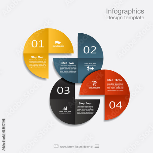 Infographic design template with elements and icons. Vector.