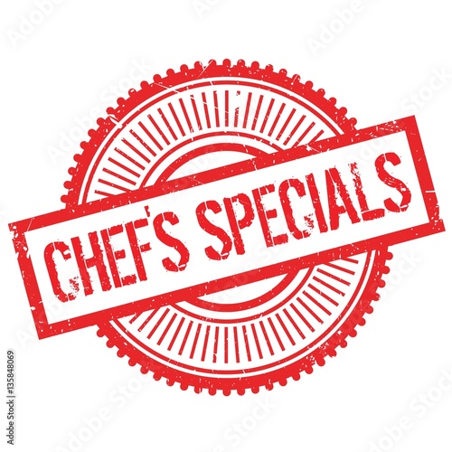 Chef specials stamp. Grunge design with dust scratches. Effects can be easily removed for a clean, crisp look. Color is easily changed.