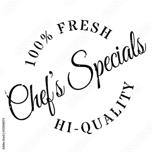 Chef specials stamp. Grunge design with dust scratches. Effects can be easily removed for a clean, crisp look. Color is easily changed.