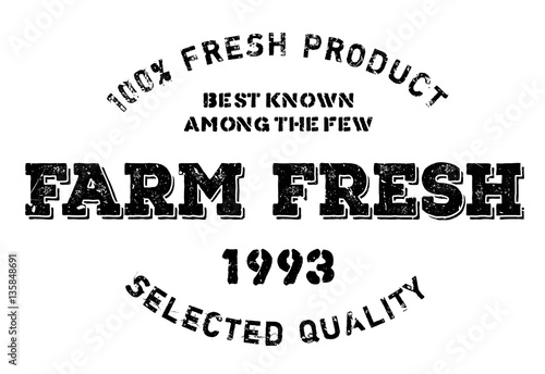 Farm fresh stamp. Grunge design with dust scratches. Effects can be easily removed for a clean, crisp look. Color is easily changed.
