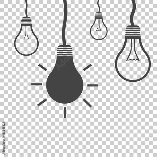Bulb idea flat vector illustration
