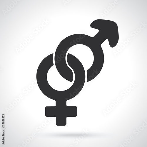 Vector illustration. Silhouette of heterosexual gender symbol. Gender pictogram. Template or pattern. Decoration for greeting cards, wallpapers, emblems