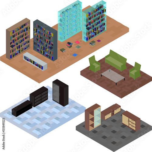 Isometric  set furniture