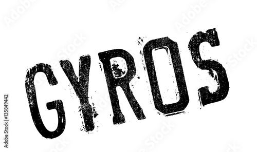 Gyros stamp. Grunge design with dust scratches. Effects can be easily removed for a clean, crisp look. Color is easily changed.