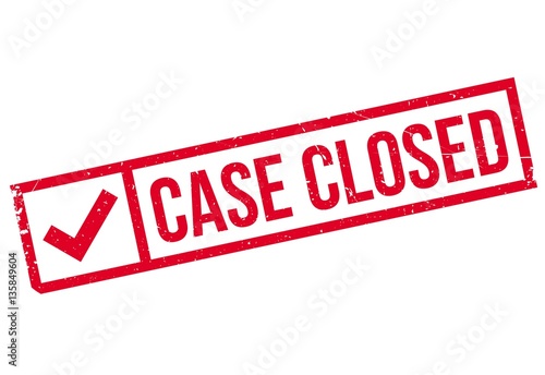 Case Closed rubber stamp. Grunge design with dust scratches. Effects can be easily removed for a clean, crisp look. Color is easily changed.