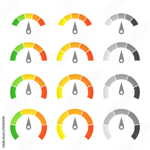 Speed metering icon set.