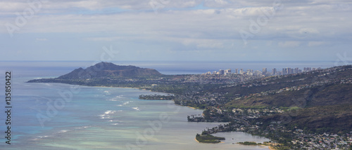 Waialae and Waikiki panoramic photo