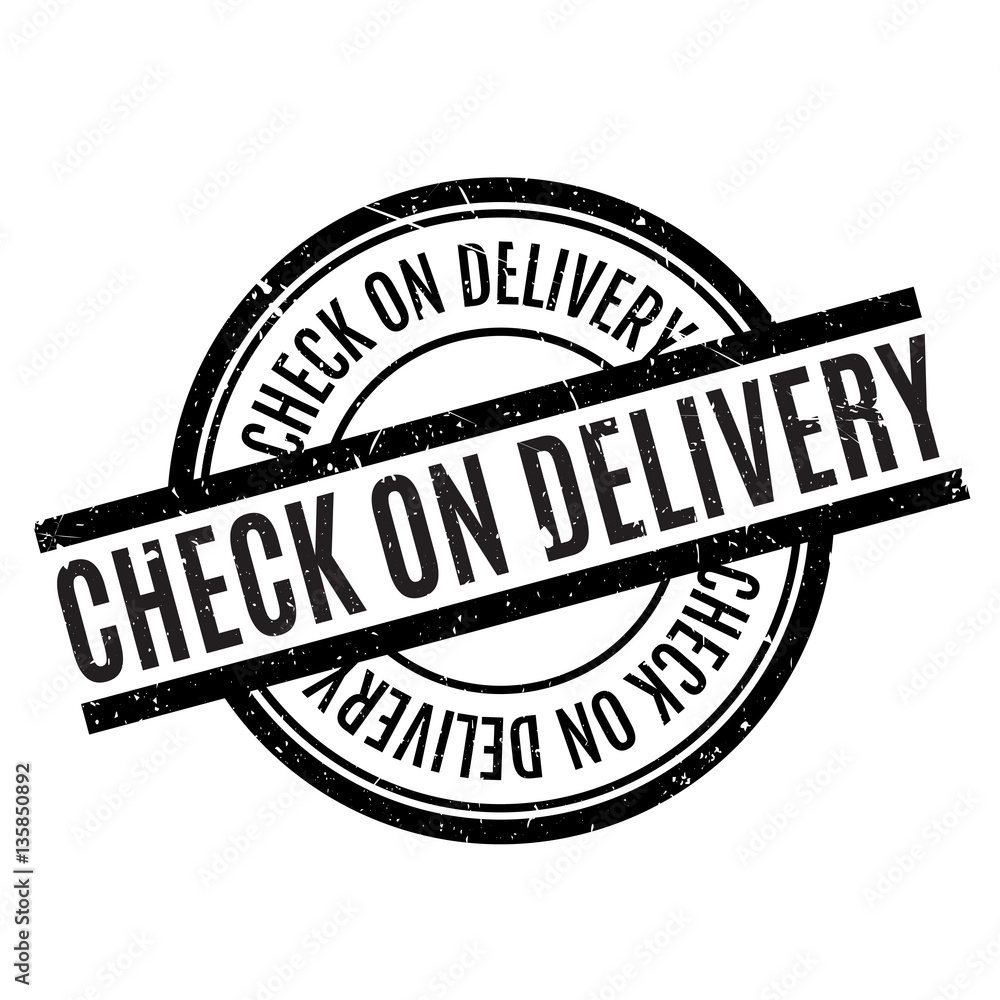 Check On Delivery rubber stamp. Grunge design with dust scratches. Effects can be easily removed for a clean, crisp look. Color is easily changed. Check On Delivery rubber stamp. Grunge design with dust scratches. Effects can be easily removed for a clean, crisp look. Color is easily changed.