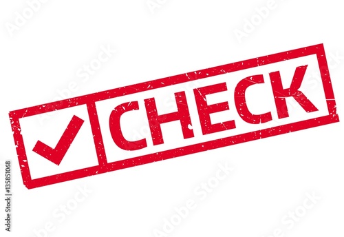 Check rubber stamp. Grunge design with dust scratches. Effects can be easily removed for a clean, crisp look. Color is easily changed.