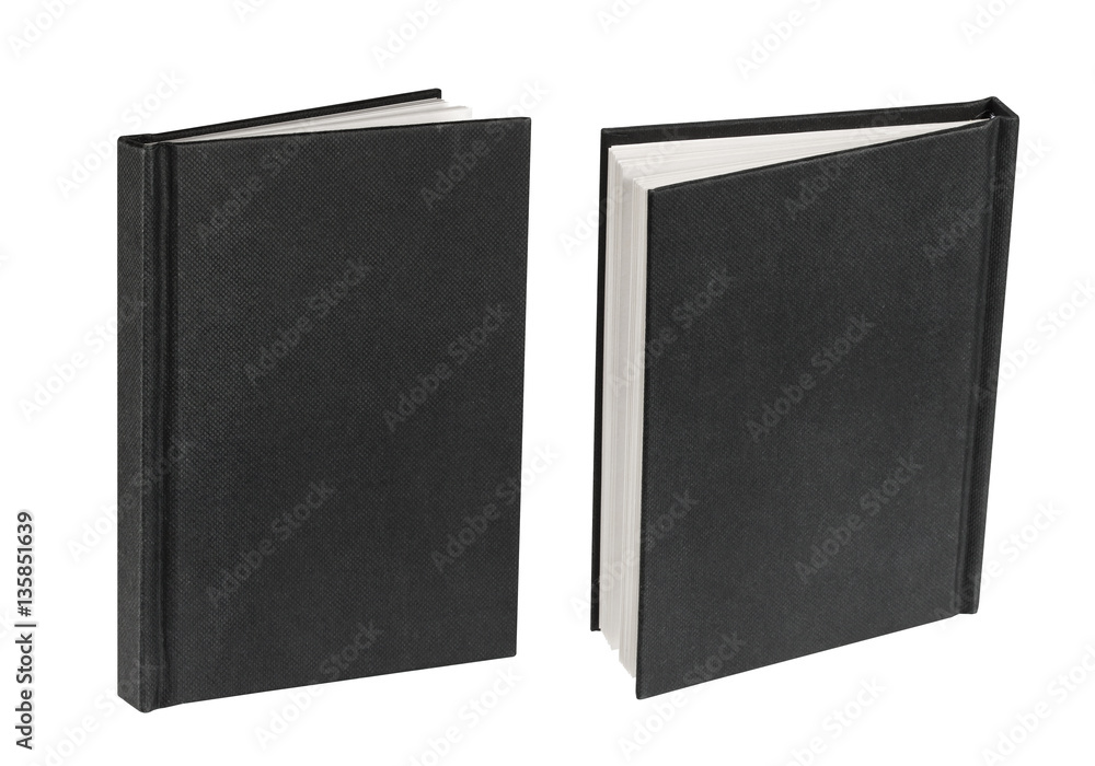 Black book cover isolated on white background Black book cover isolated on white background