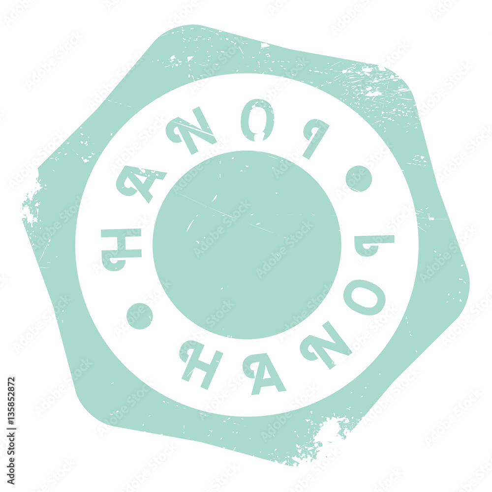 Fototapeta premium Hanoi stamp. Grunge design with dust scratches. Effects can be easily removed for a clean, crisp look. Color is easily changed.