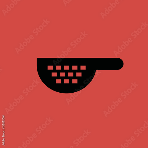Colander icon. flat design