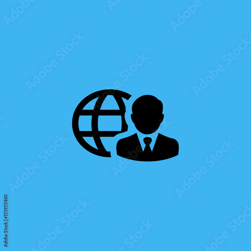 anchorman on tv broadcast news icon. flat design