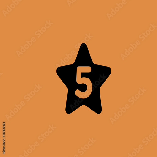 Five Star hotel icon. flat design