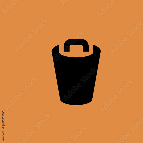 trash bin icon. flat design