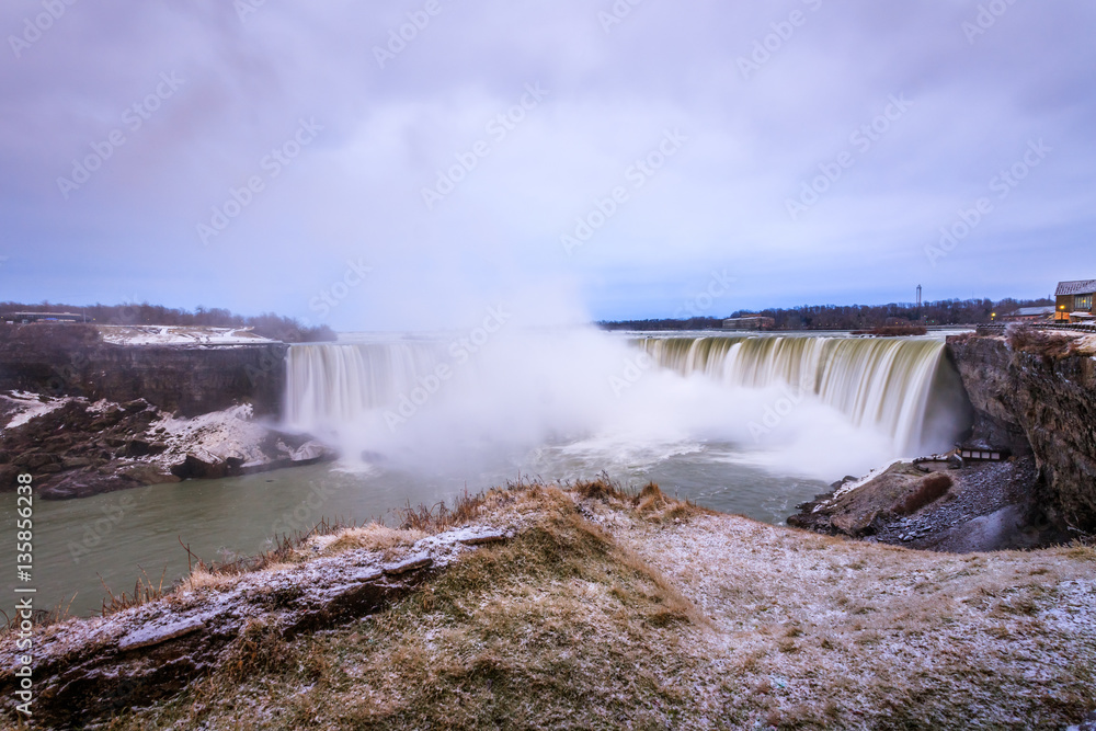 View of Niagara Falls during winter, Ontario, Canada View of Niagara Falls during winter, Ontario, Canada