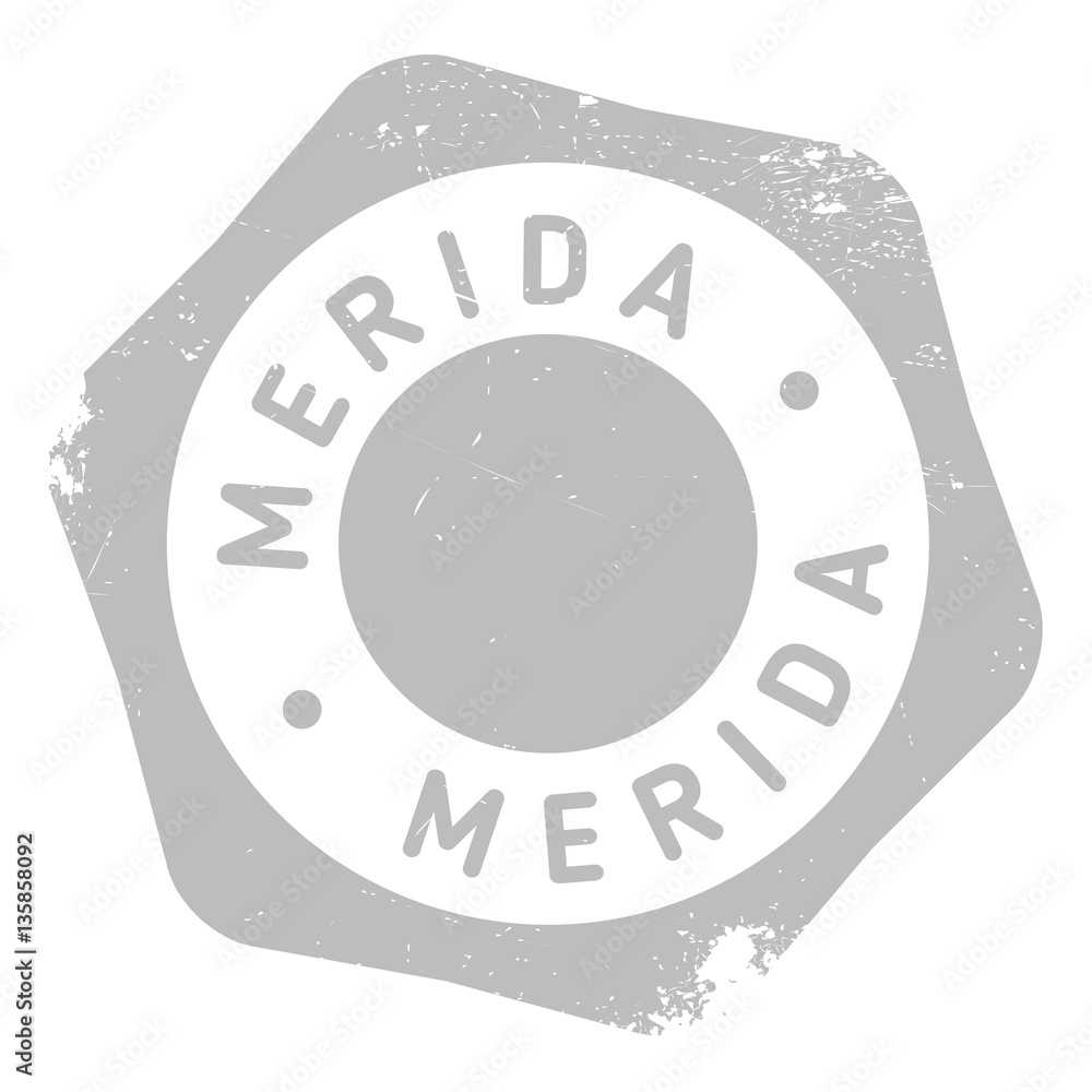 Fototapeta premium Merida stamp. Grunge design with dust scratches. Effects can be easily removed for a clean, crisp look. Color is easily changed.