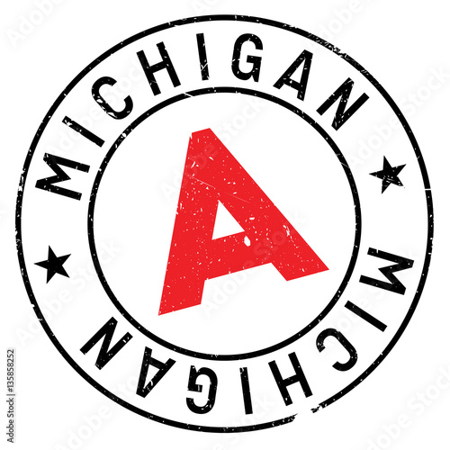 Michigan stamp. Grunge design with dust scratches. Effects can be easily removed for a clean, crisp look. Color is easily changed.