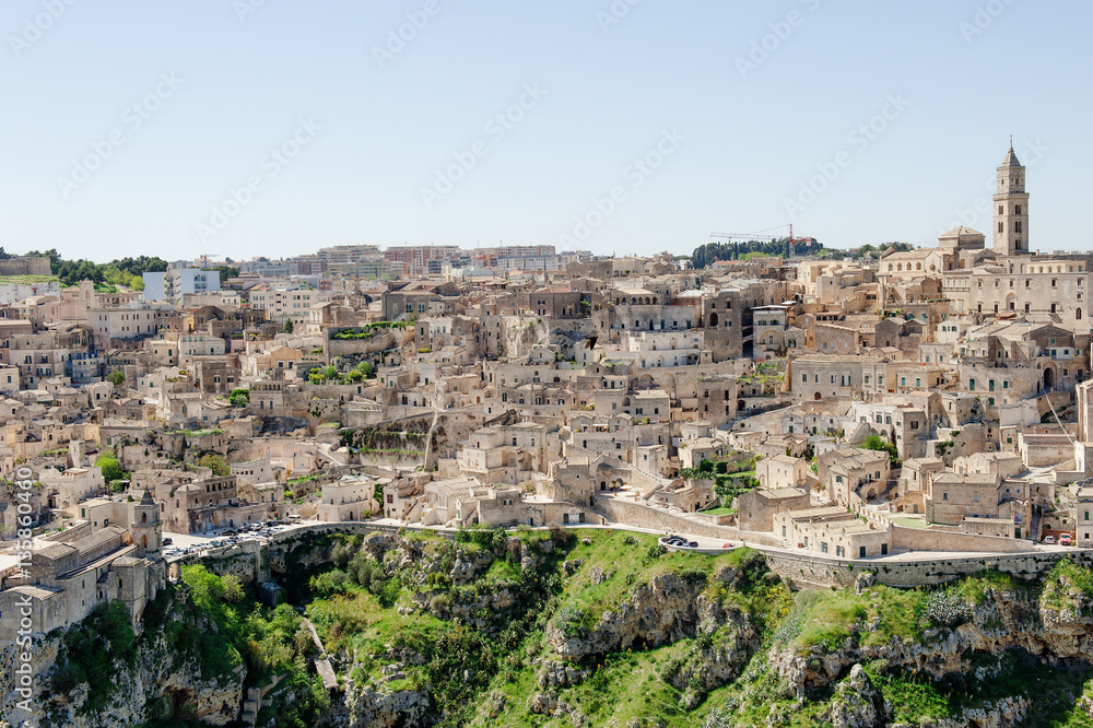 Panoramic view of sassi, Matera, Unesco heritage and European capital of culture 2019, Italy