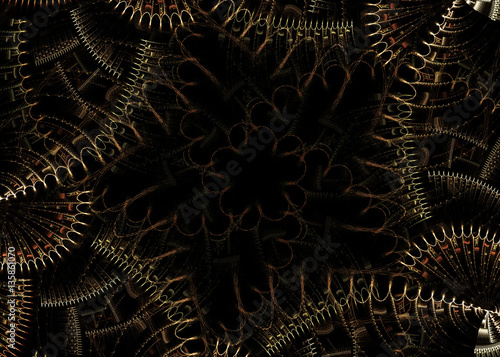  Wide Abstract SteamPunk Background - Fractal Art
