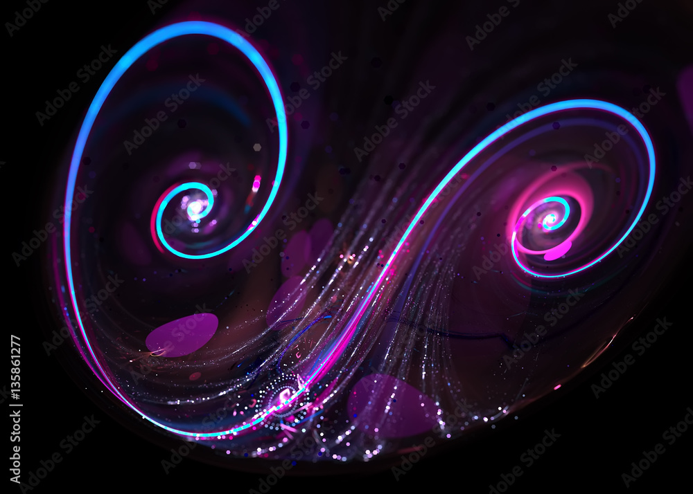  Abstract Transparent Helix  Glow Twinkle  Background - Fractal Art