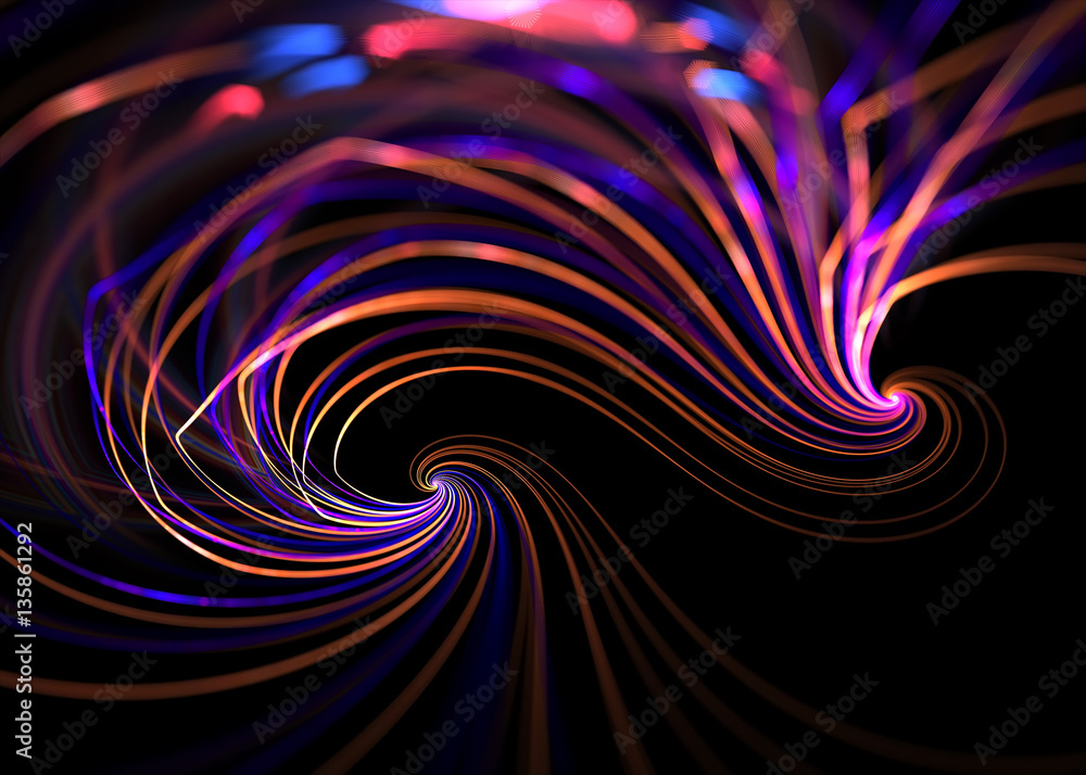 Obraz premium Abstract Transparent Helix Glow Twinkle Background - Fractal Art 
