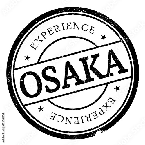 Osaka stamp. Grunge design with dust scratches. Effects can be easily removed for a clean, crisp look. Color is easily changed.