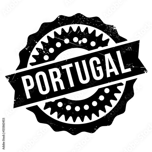 Portugal stamp. Grunge design with dust scratches. Effects can be easily removed for a clean, crisp look. Color is easily changed.