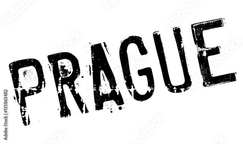 Prague stamp. Grunge design with dust scratches. Effects can be easily removed for a clean, crisp look. Color is easily changed.