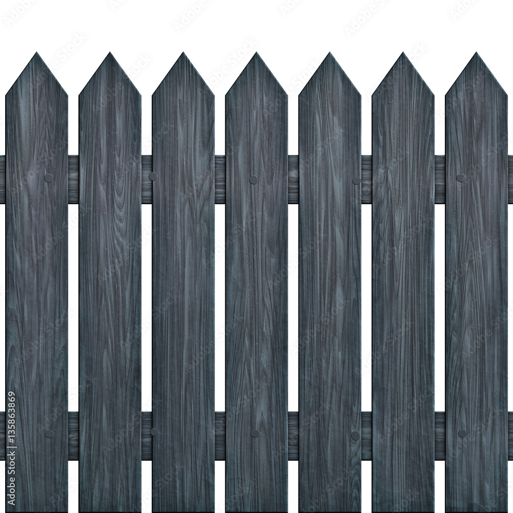 Seamless Battered Wooden Fence - 3D illustration Seamless Battered Wooden Fence - 3D illustration