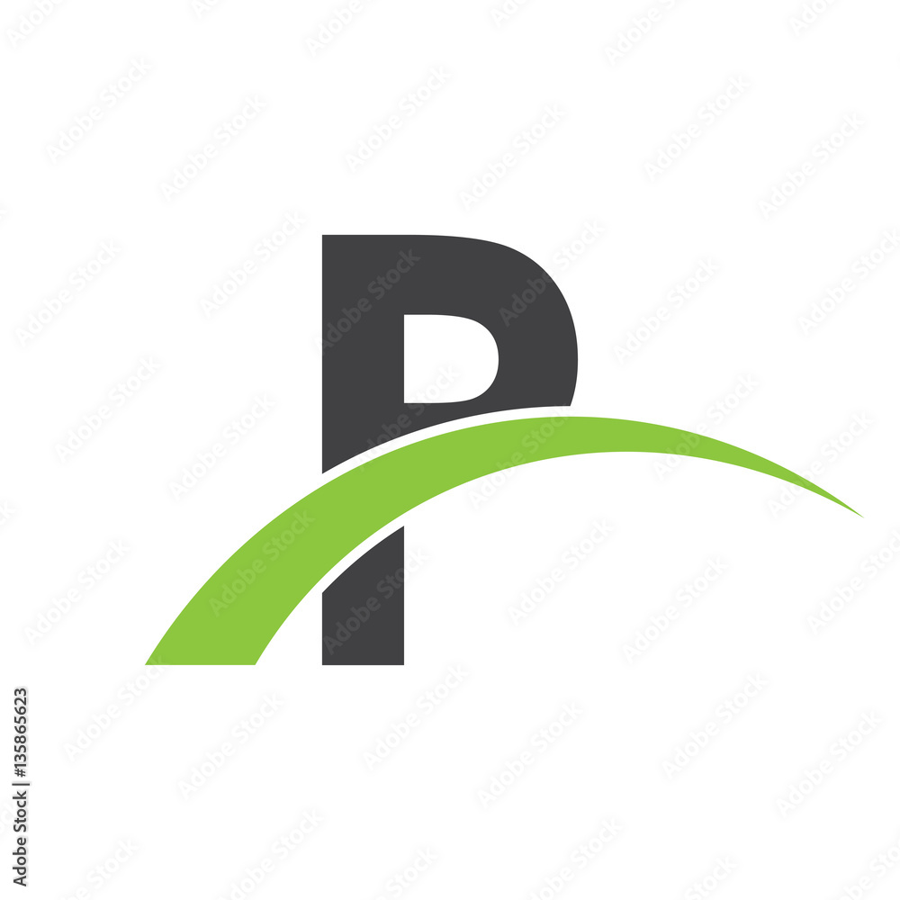 initial letter logo with swoosh green black initial letter logo with swoosh green black