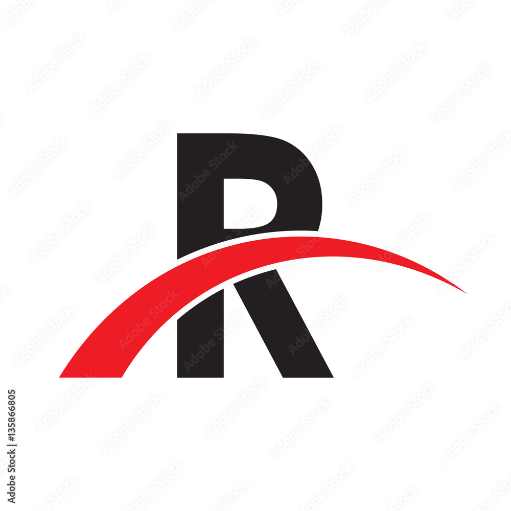 initial letter logo with swoosh red black initial letter logo with swoosh red black