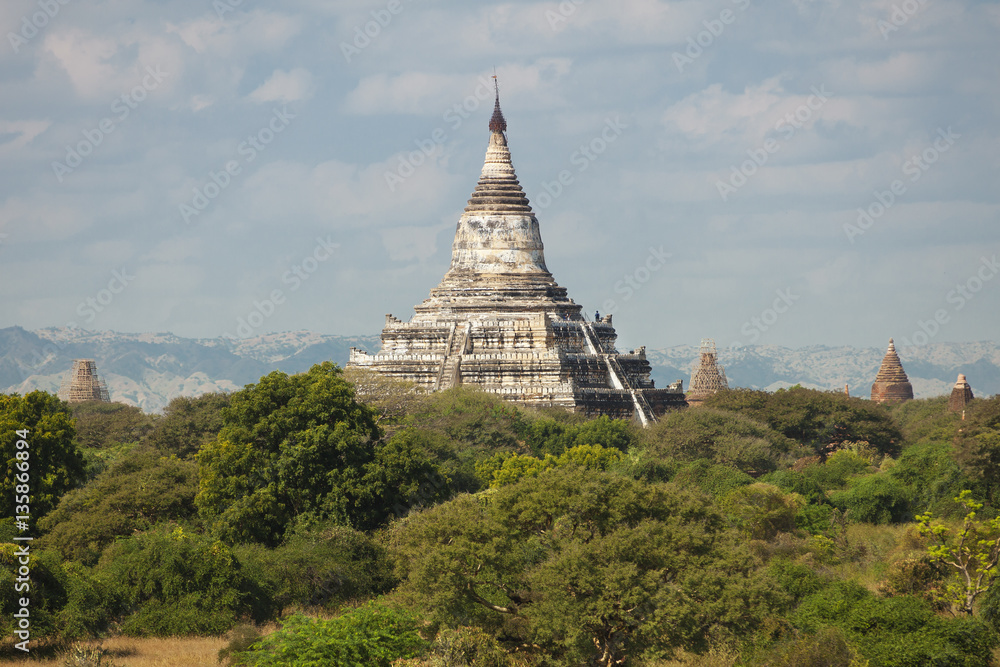 White Temple in Bagan seen from above Shwesandaw White Temple in Bagan seen from above Shwesandaw