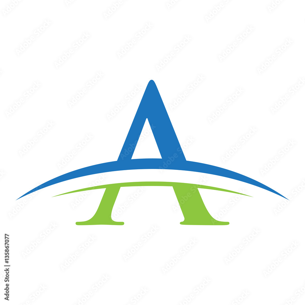 initial letter logo with swoosh blue green initial letter logo with swoosh blue green