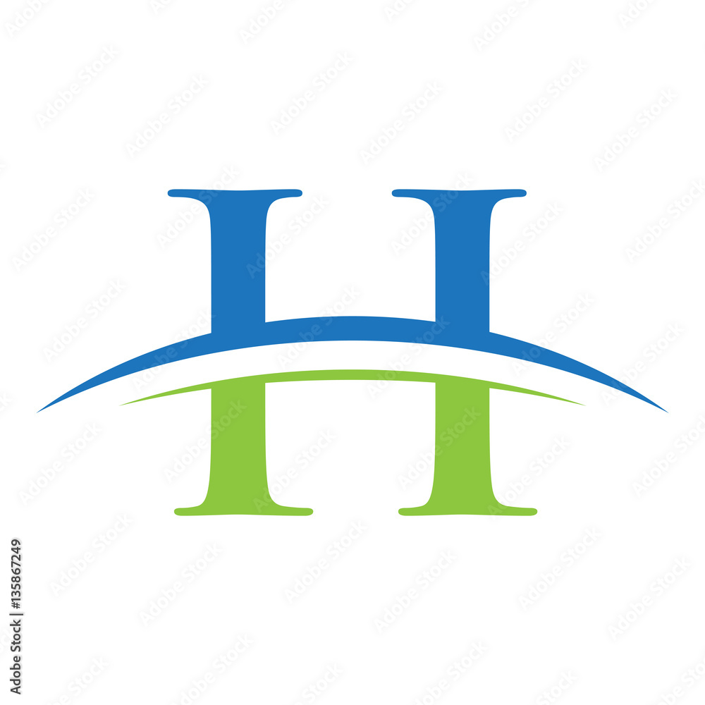 initial letter logo with swoosh blue green initial letter logo with swoosh blue green