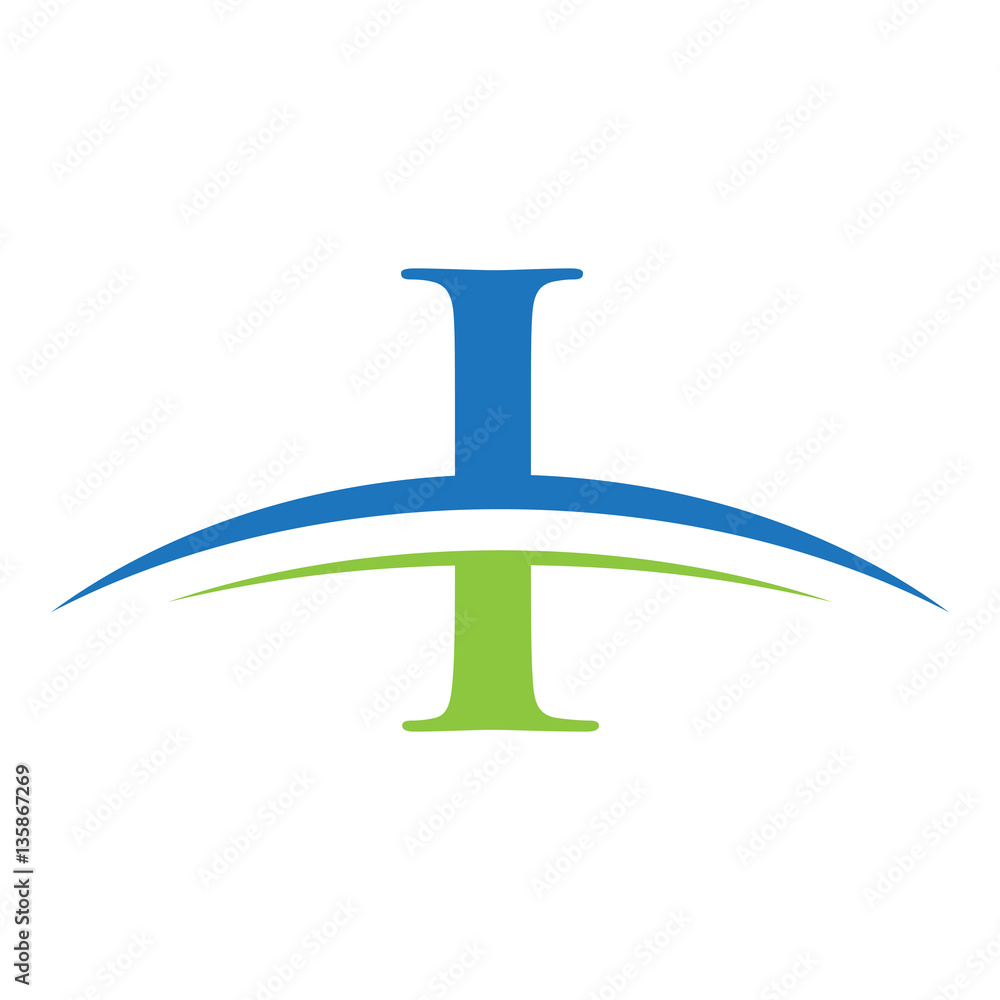 initial letter logo with swoosh blue green initial letter logo with swoosh blue green
