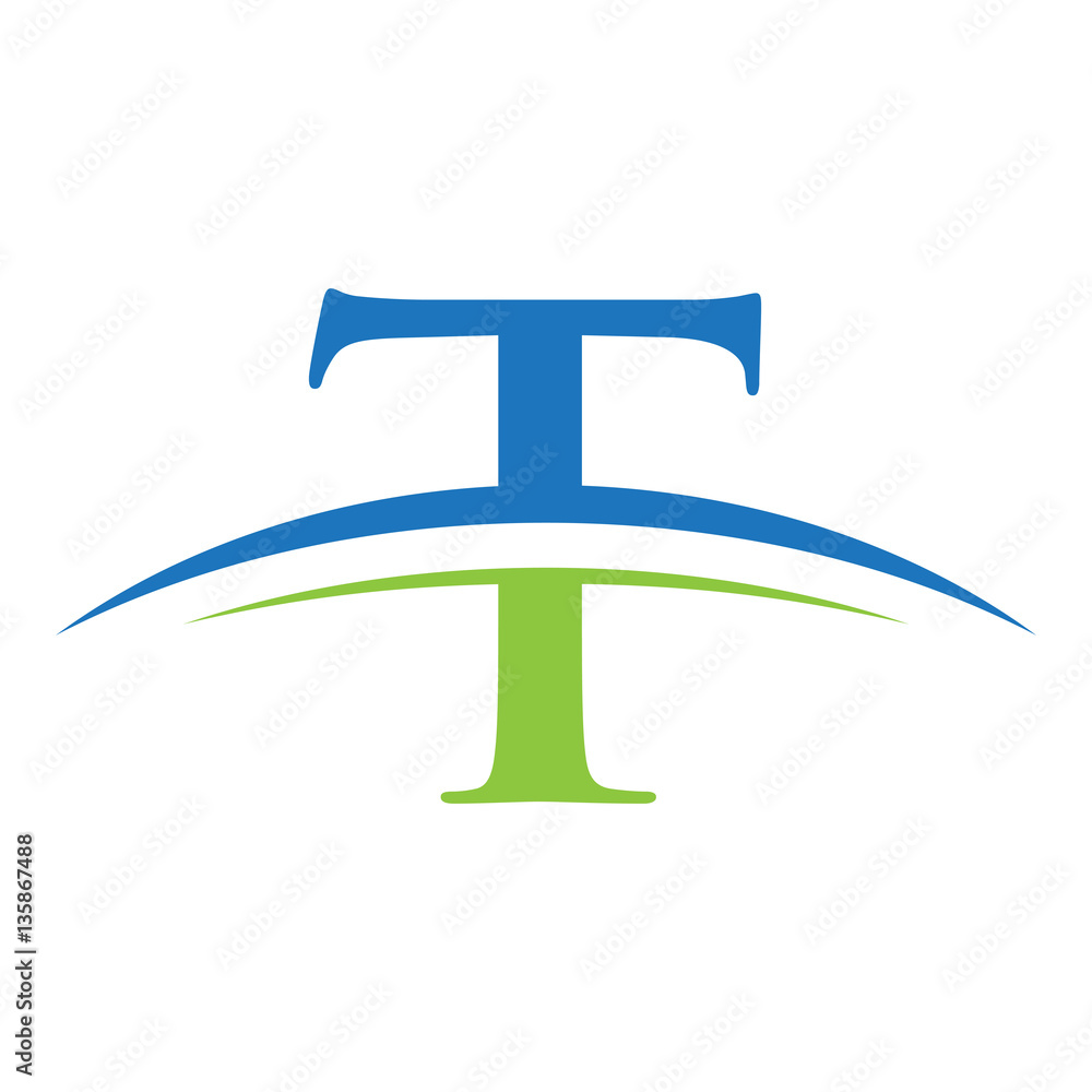 initial letter logo with swoosh blue green initial letter logo with swoosh blue green