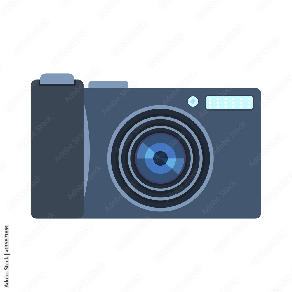 Retro photo camera vector illustration. Retro photo camera vector illustration.