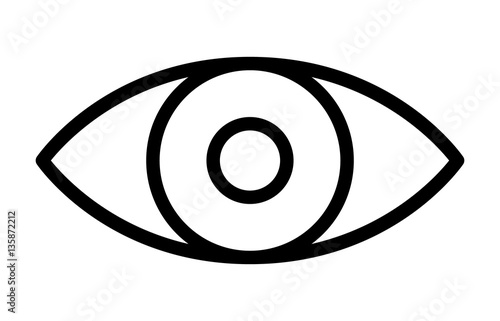 Eye retina scan or optometry eye exam thin line art vector icon for apps and websites