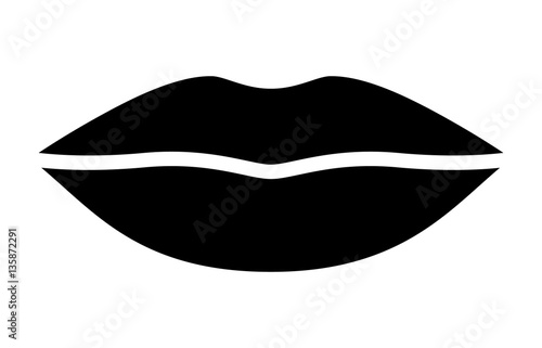 Woman's lips for kissing / kiss flat vector icon for apps and websites