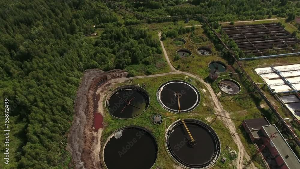 Wastewater treatment plant, overview of primary, secondary, and