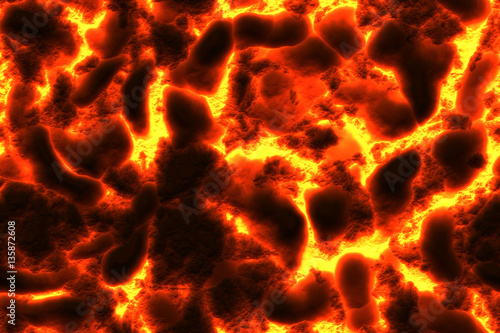 Continuous pattern with hot lava