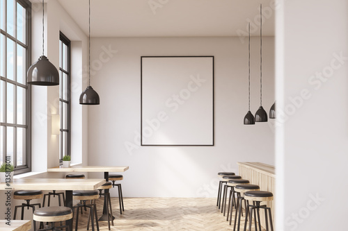 Fototapeta Bar z plakatem, drewniana podłoga