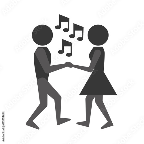 people dancing icon design, vector illustration image