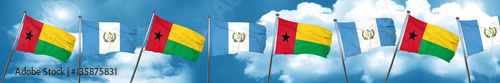 Guinea bissau flag with Guatemala flag, 3D rendering