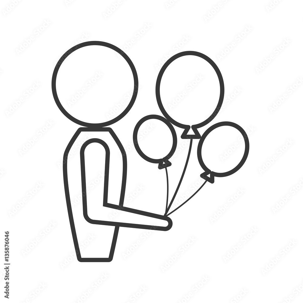 person with balloons icon design, vector illustration image person with balloons icon design, vector illustration image
