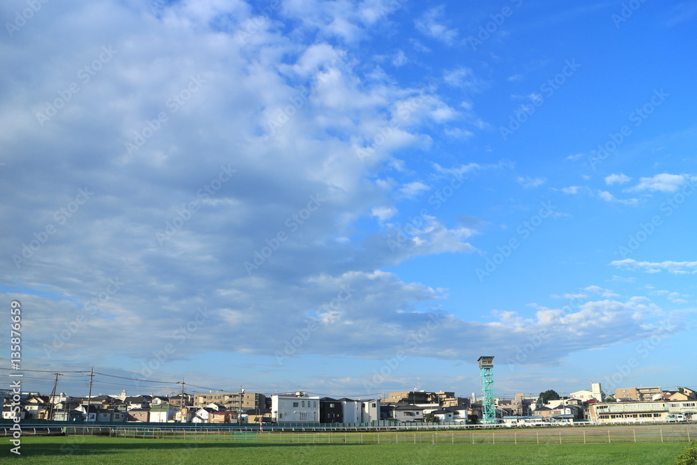 夏空と街並み